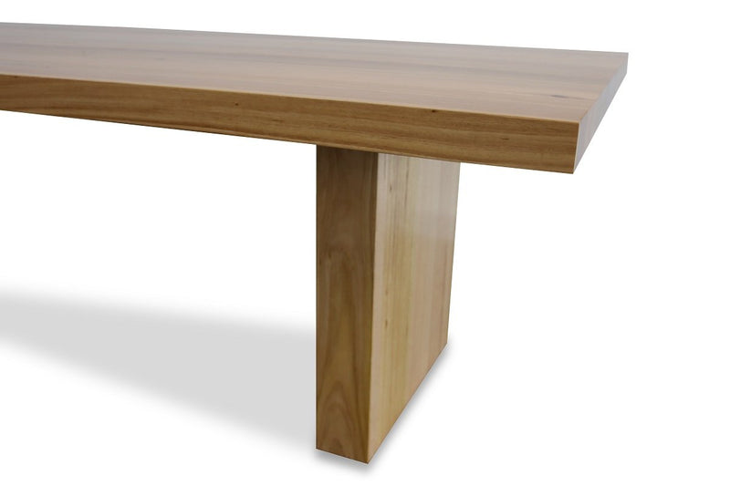 astina dining table with timber panel legs australian messmate