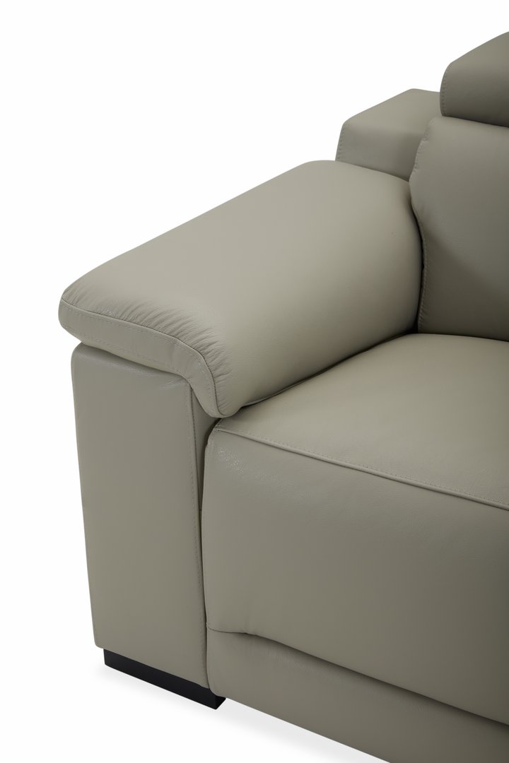 DANTE 1 SEATER LEATHER LIGHT GREY