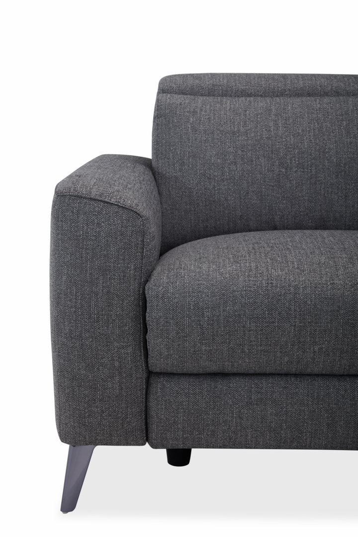 FLAIR 2.5 SEATER CHAISE FABRIC CHARCOAL