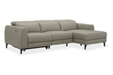 BELLAGIO 2.5 SEATER CHAISE LEATHER LIGHT GREY