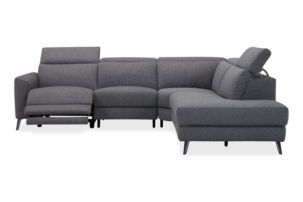 FLAIR 2.5 SEATER CHAISE FABRIC CHARCOAL