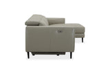 BELLAGIO 2.5 SEATER CHAISE LEATHER LIGHT GREY