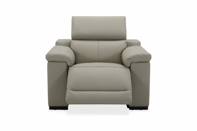 Dante 1 Seater Leather Light Grey