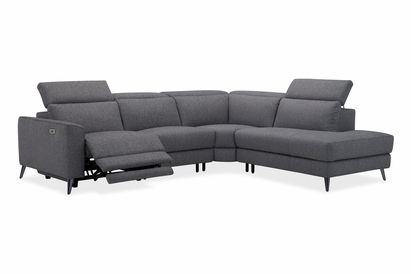 FLAIR 2.5 SEATER CHAISE FABRIC CHARCOAL