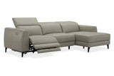 BELLAGIO 2.5 SEATER CHAISE LEATHER LIGHT GREY