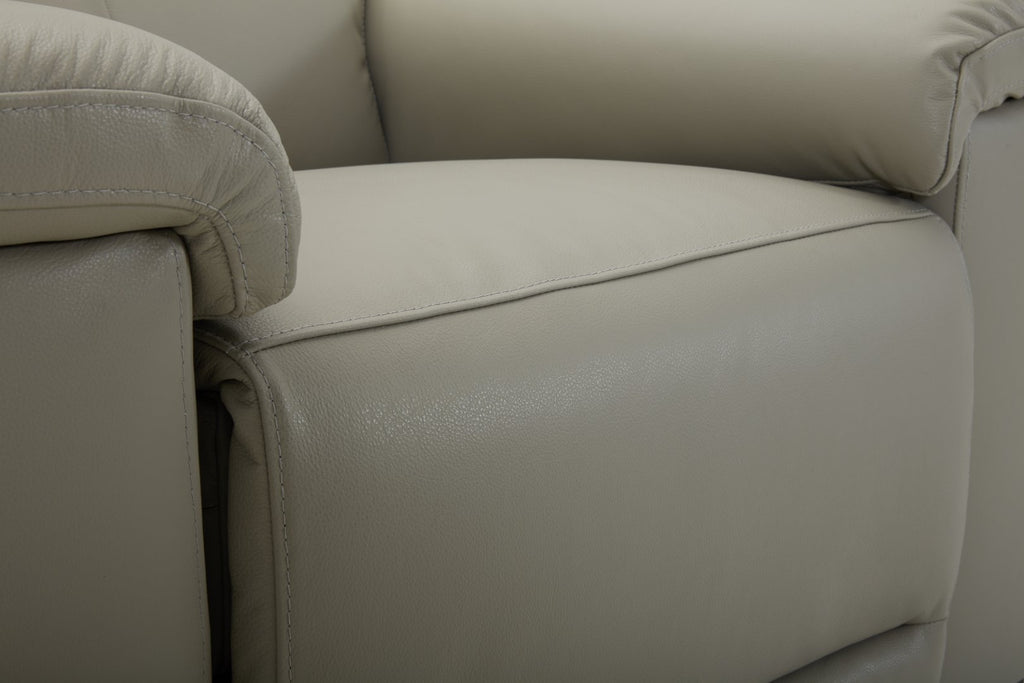 DANTE 1 SEATER LEATHER LIGHT GREY