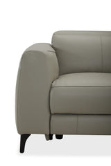 BELLAGIO 2.5 SEATER CHAISE LEATHER LIGHT GREY