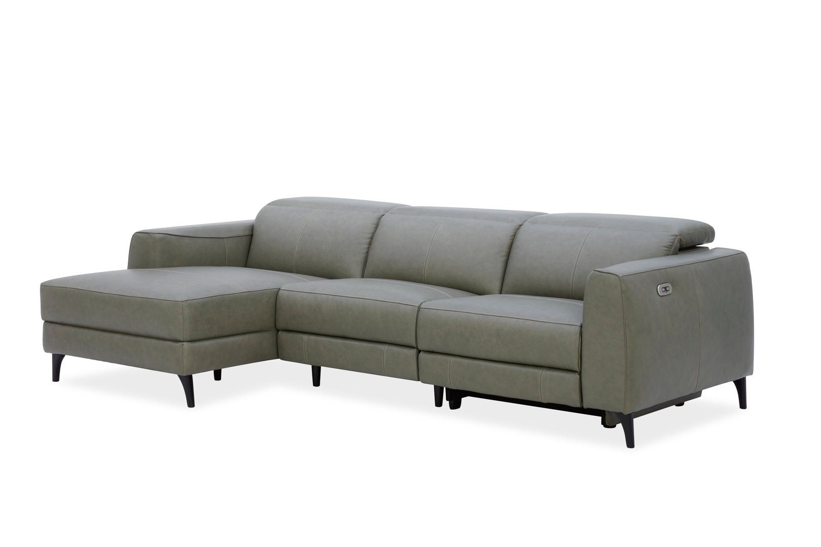 Bellagio 2.5 Seater Chaise Vintage Forest Dakota Leather
