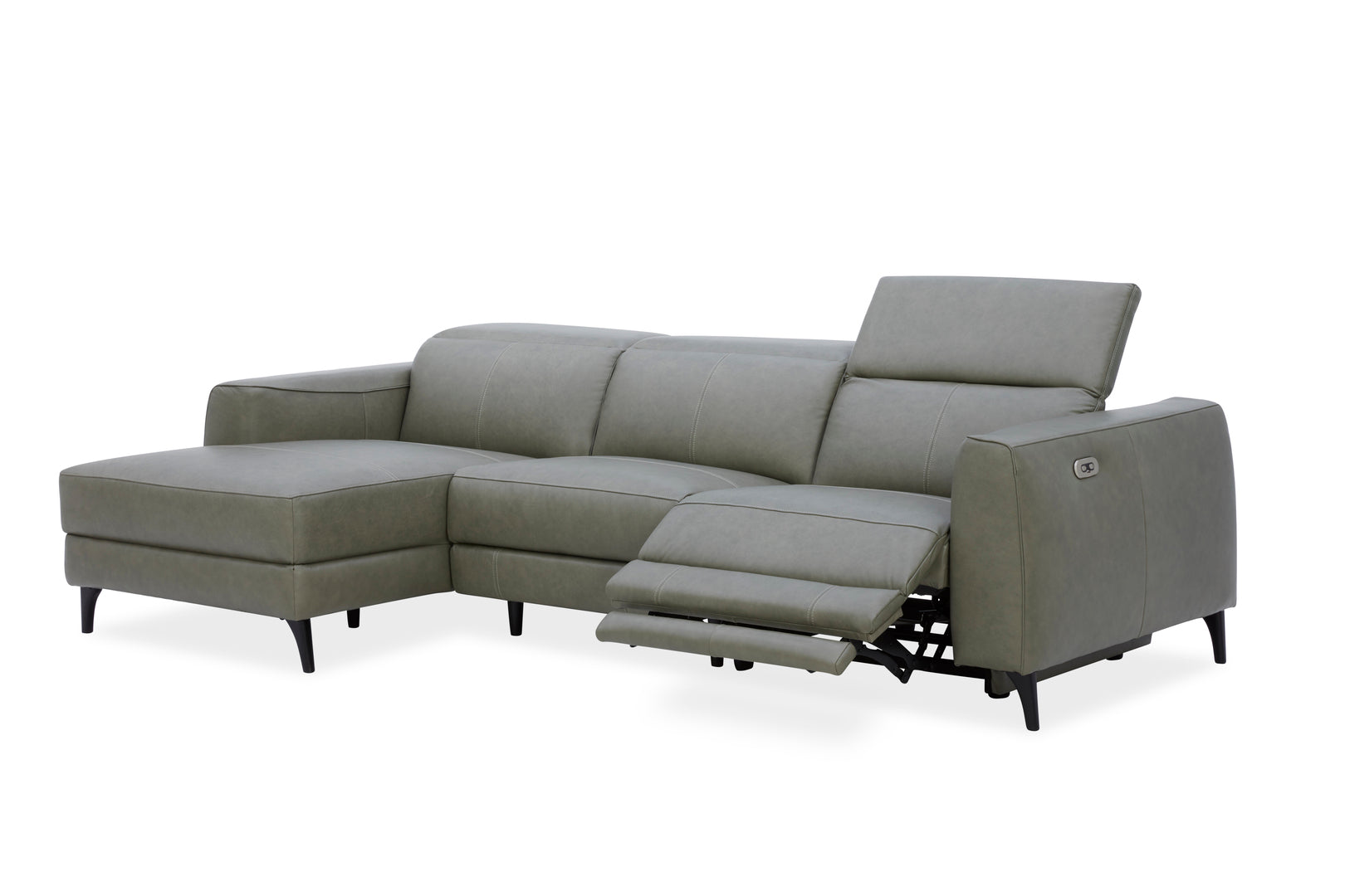 Bellagio 2.5 Seater Chaise Vintage Forest Dakota Leather