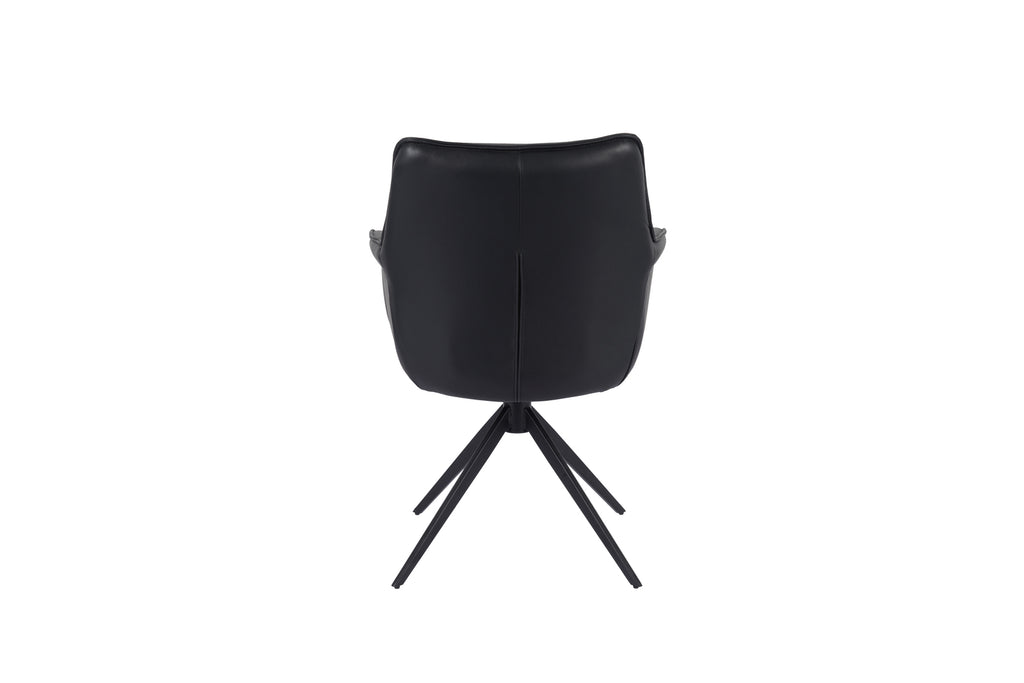 Daria Arm Leather Metal Swivel Dining Chair