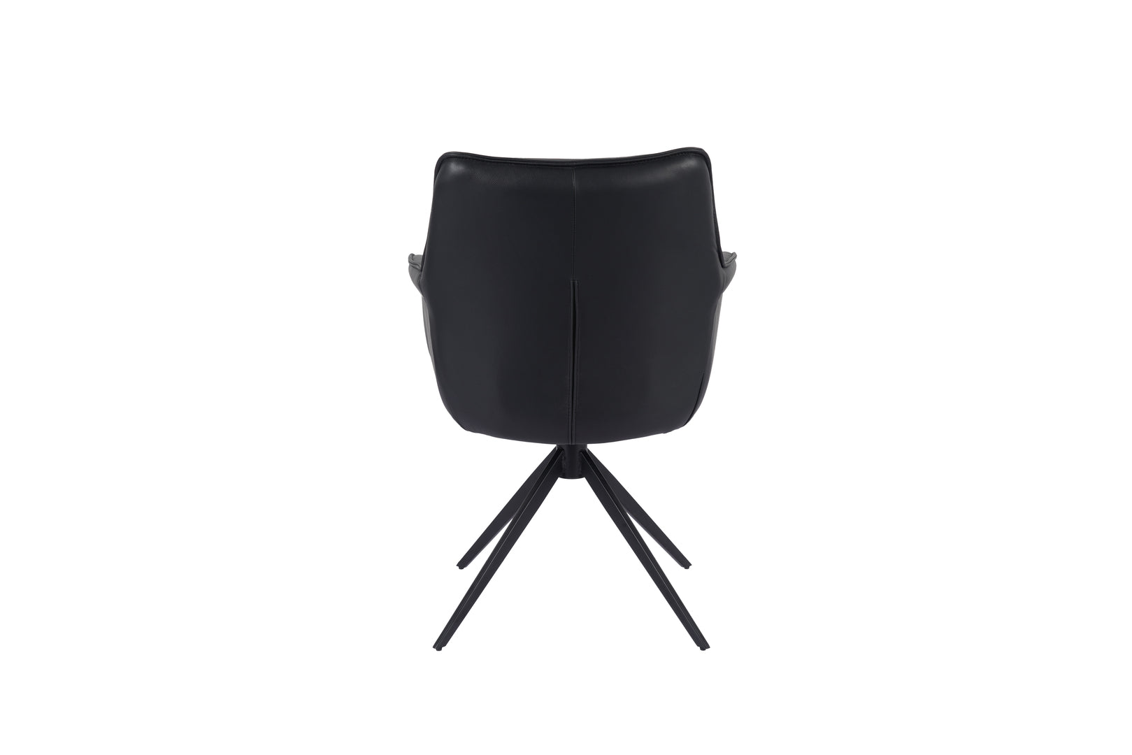 Daria Arm Leather Metal Swivel Dining Chair