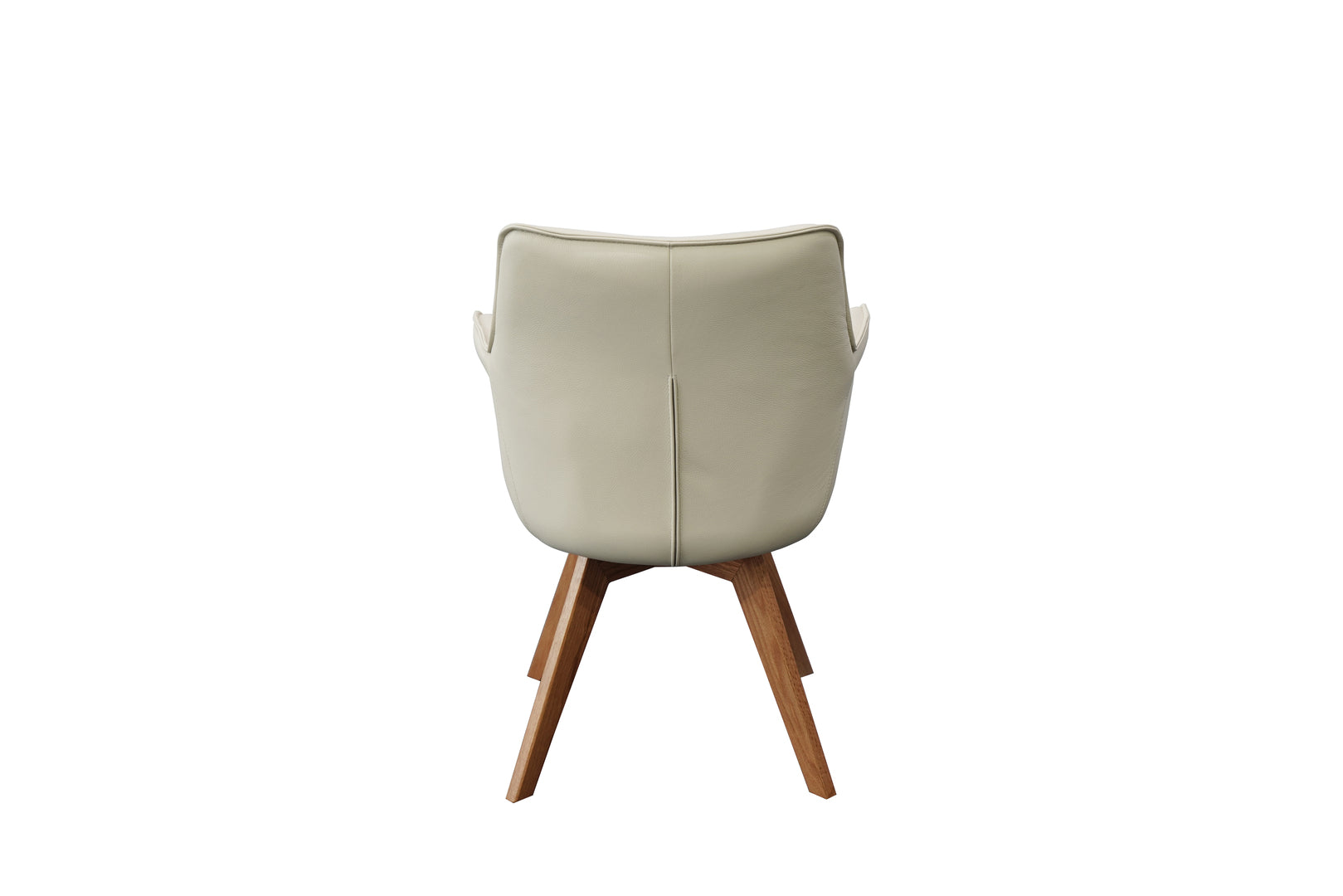 Daria Arm Leather Timber Swivel Dining Chair