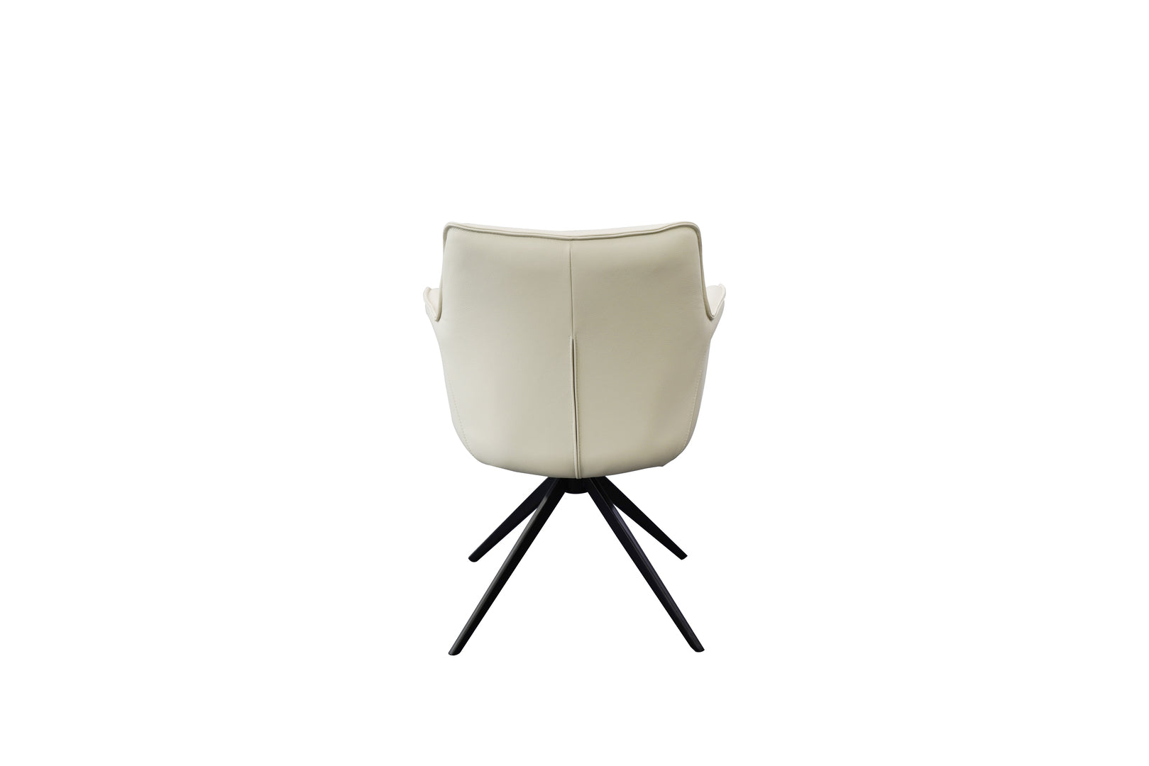 Daria Arm Leather Metal Swivel Dining Chair