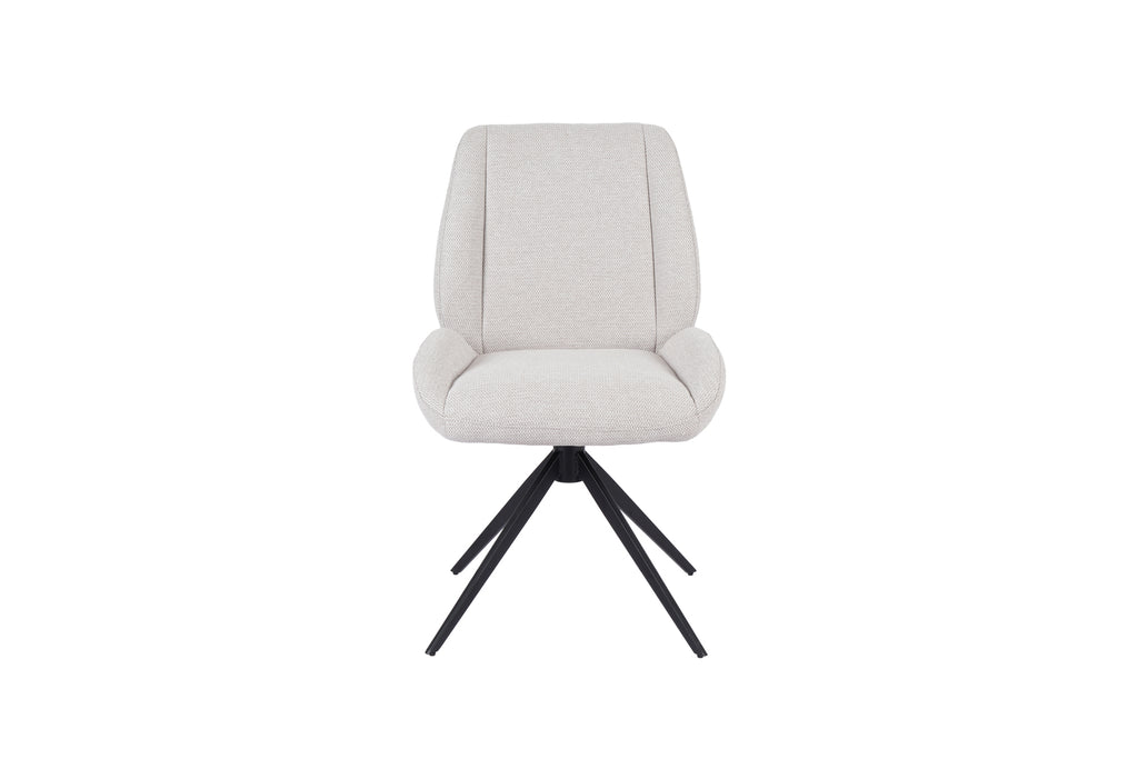 Daria Armless Fabric Metal Swivel Dining Chair