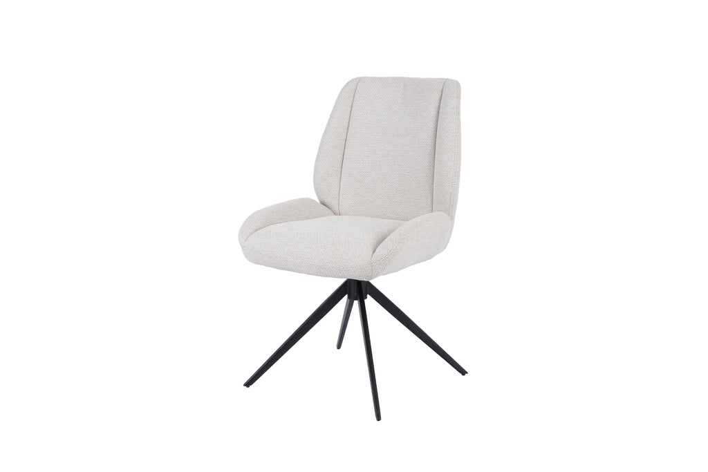 Daria Armless Fabric Metal Swivel Dining Chair