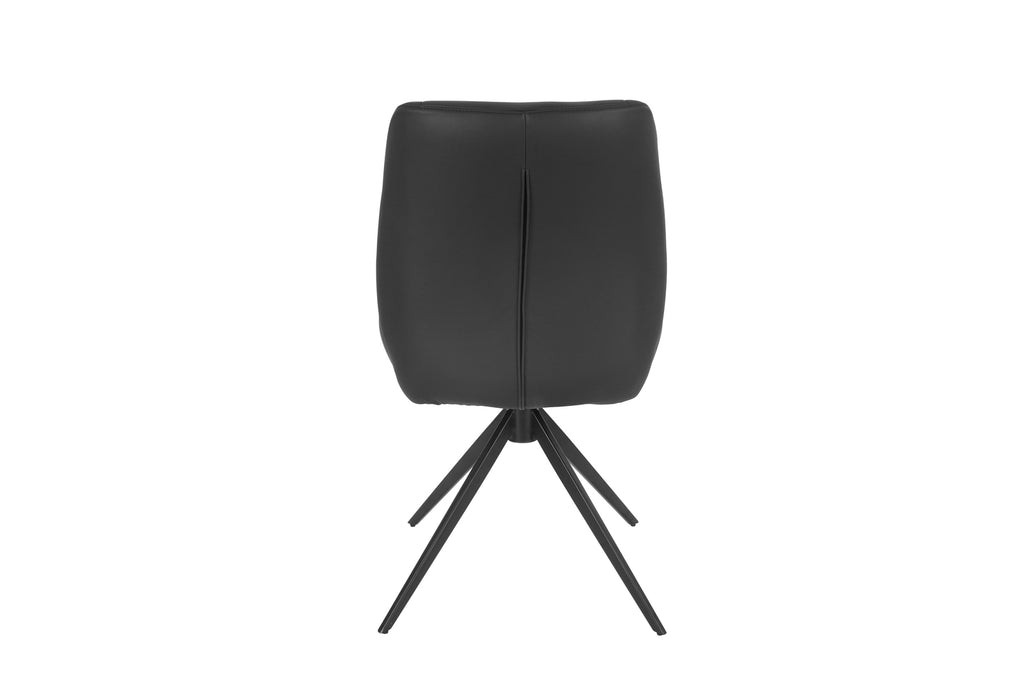 Daria Armless Leather Metal Swivel Dining Chair