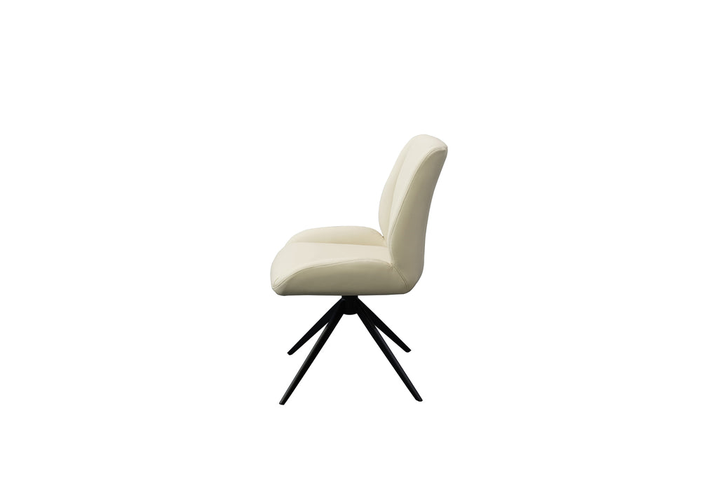 Daria Armless Leather Metal Swivel Dining Chair