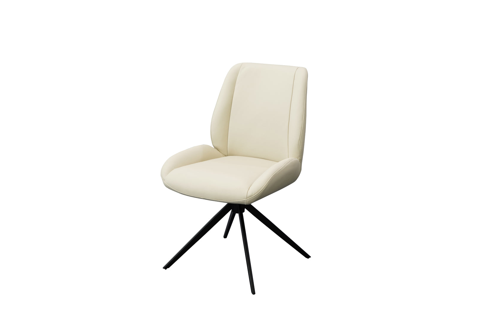 Daria Armless Leather Metal Swivel Dining Chair