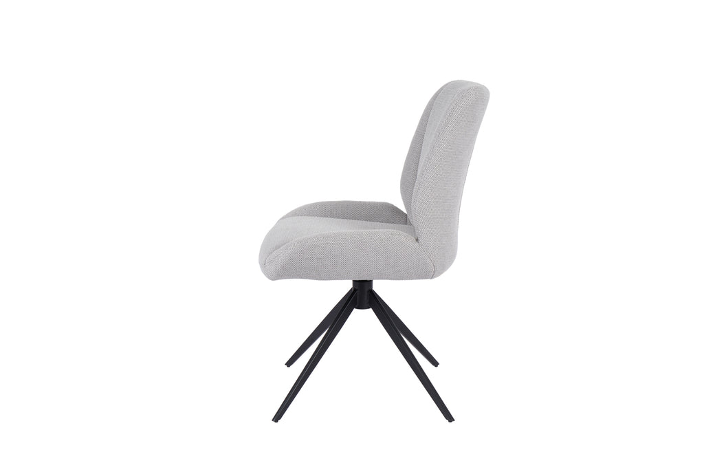 Daria Armless Fabric Metal Swivel Dining Chair