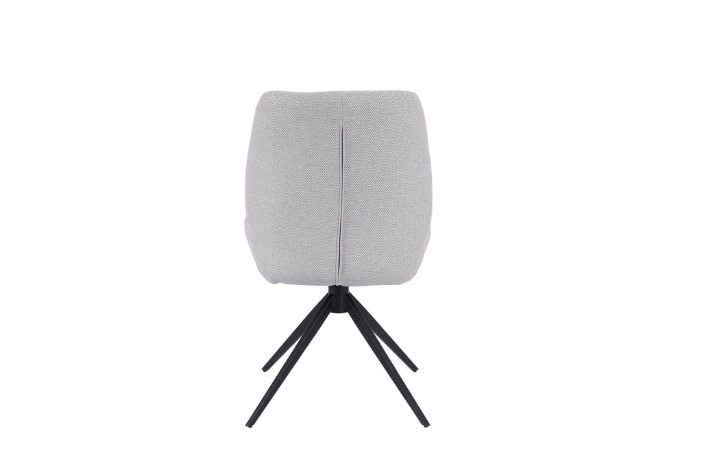 Daria Armless Fabric Metal Swivel Dining Chair