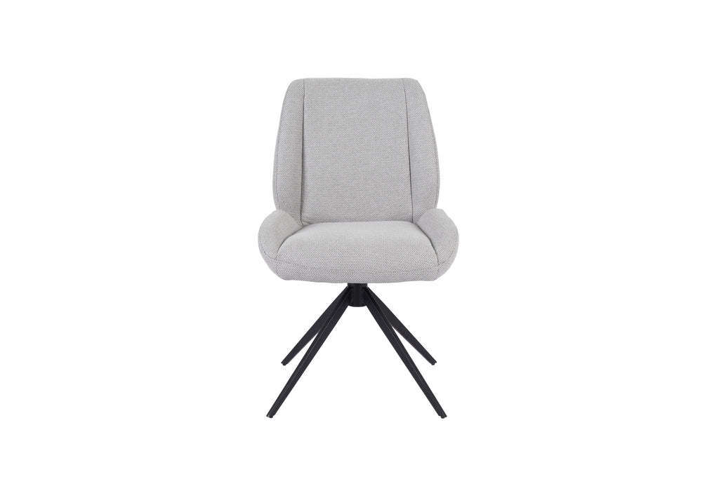 Daria Armless Fabric Metal Swivel Dining Chair