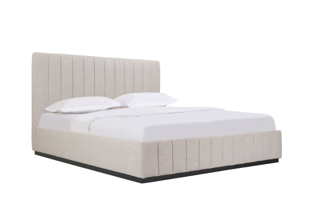 Emy Beige Gas Lift Storage Bed