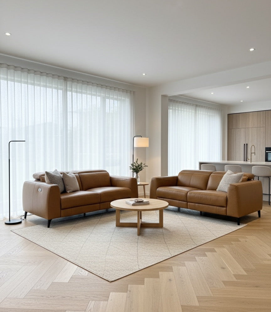 Alicia 2.5 Seater Tan Leather