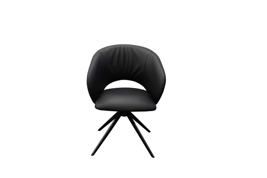 Kiki Leather Metal Swivel Chair