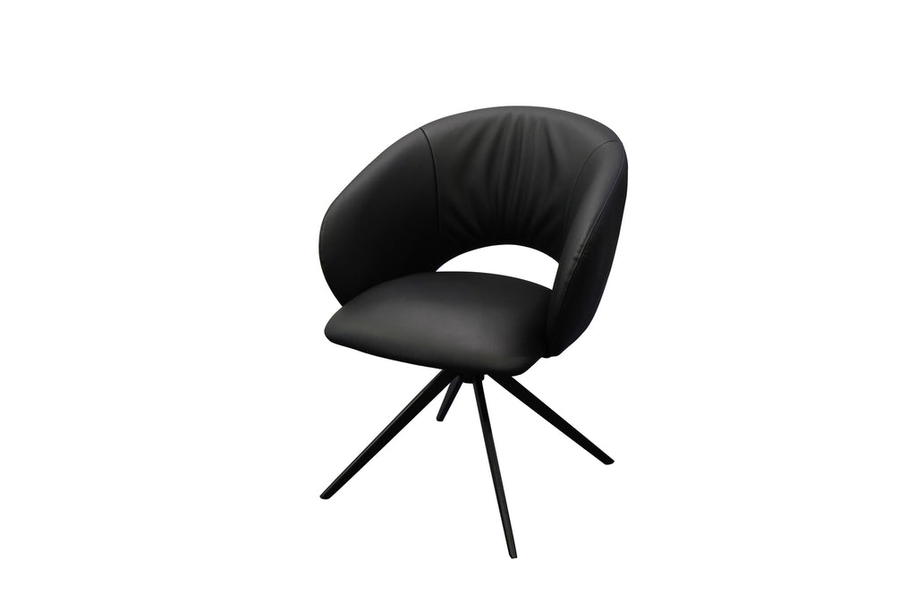 Kiki Leather Metal Swivel Chair