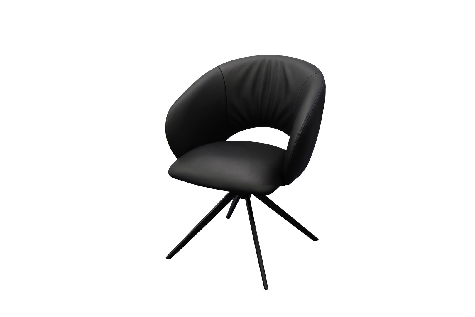 Kiki Leather Metal Swivel Chair