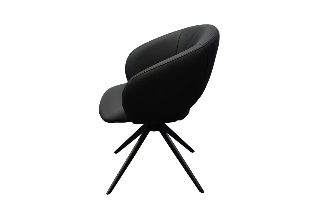 Kiki Leather Metal Swivel Chair