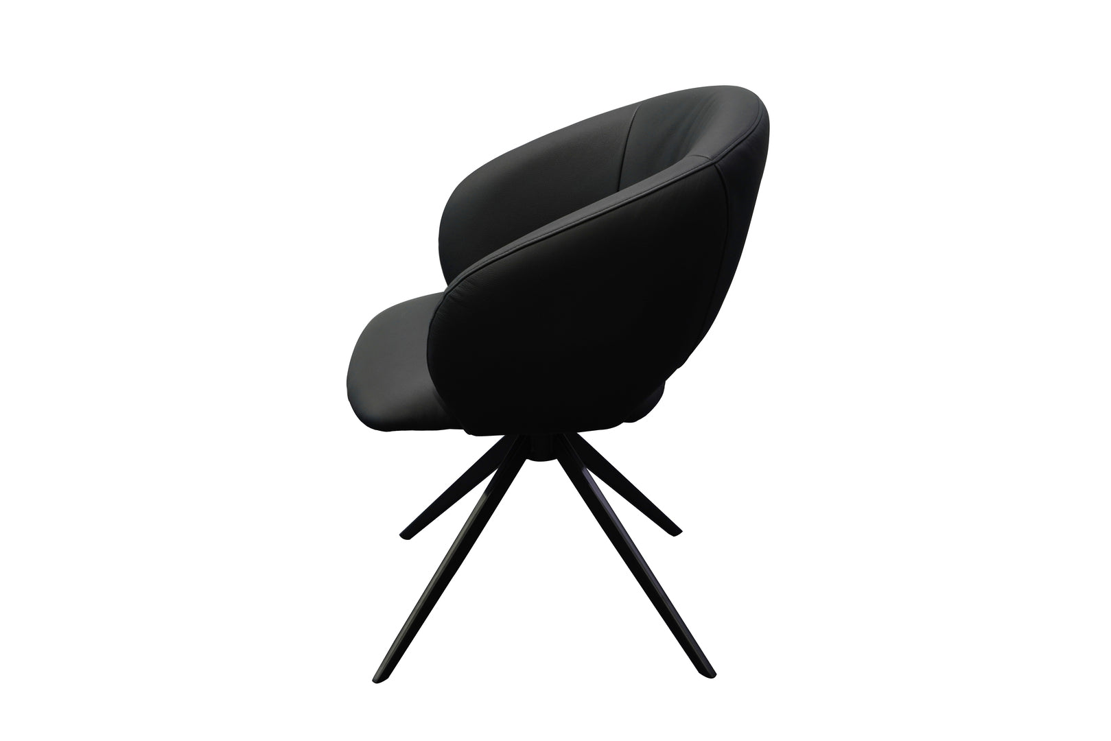 Kiki Leather Metal Swivel Chair