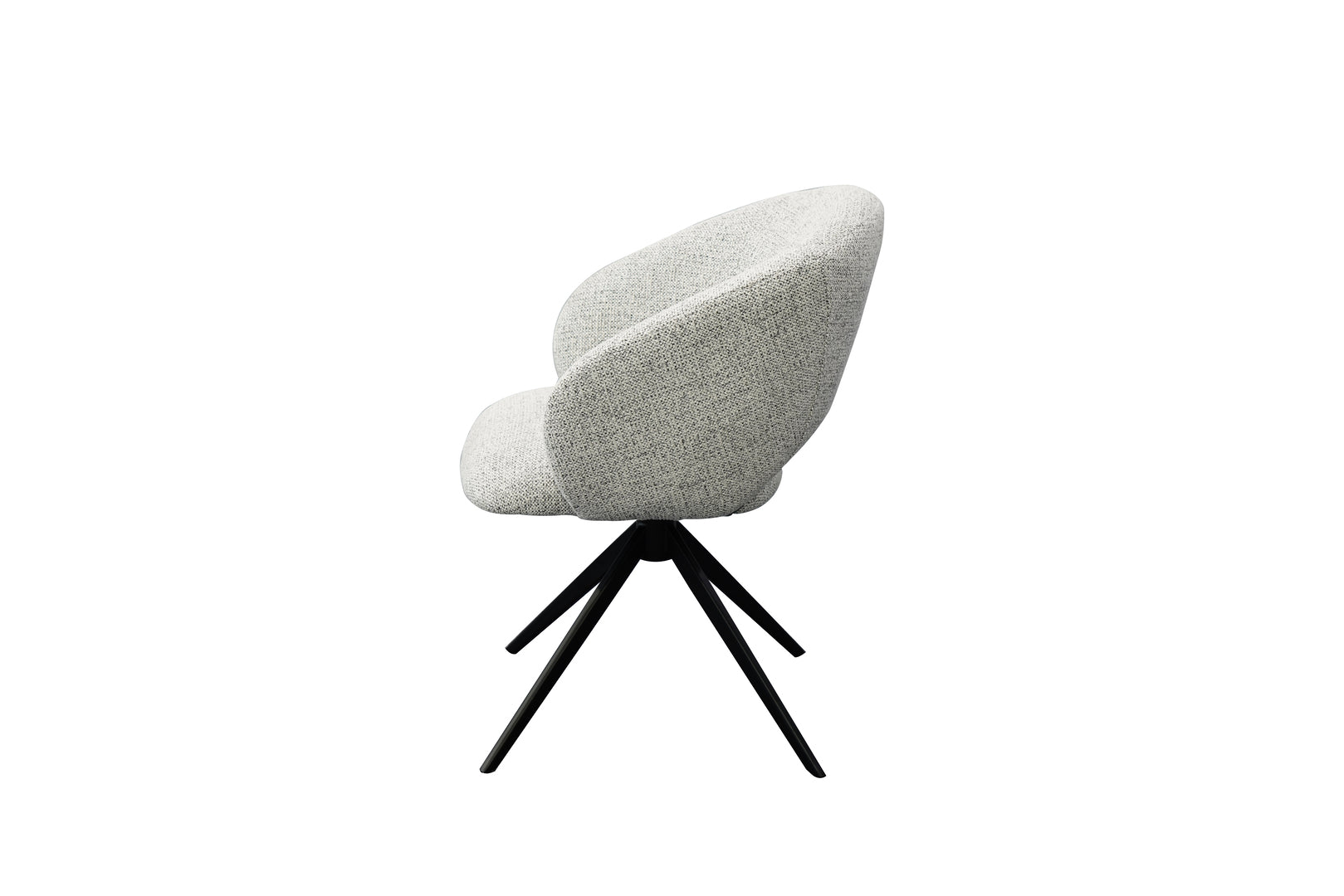 Kiki Fabric Metal Swivel Chair