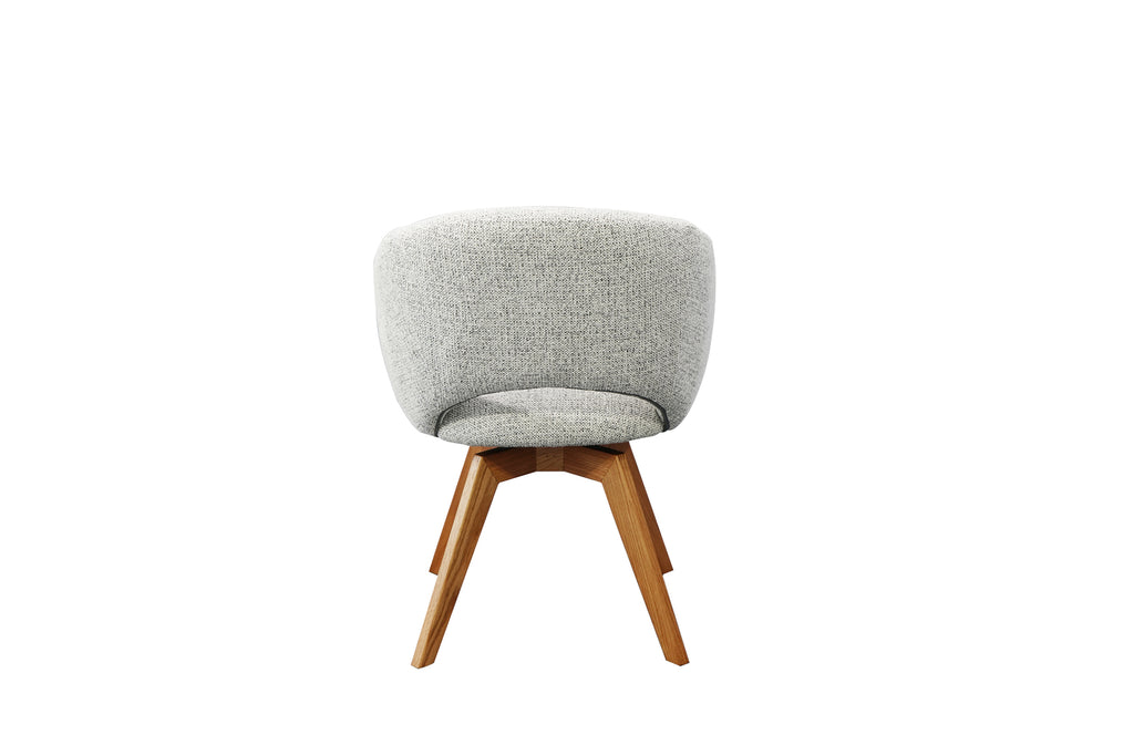 Kiki Fabric Timber Swivel Chair