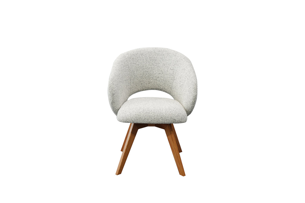 Kiki Fabric Timber Swivel Chair