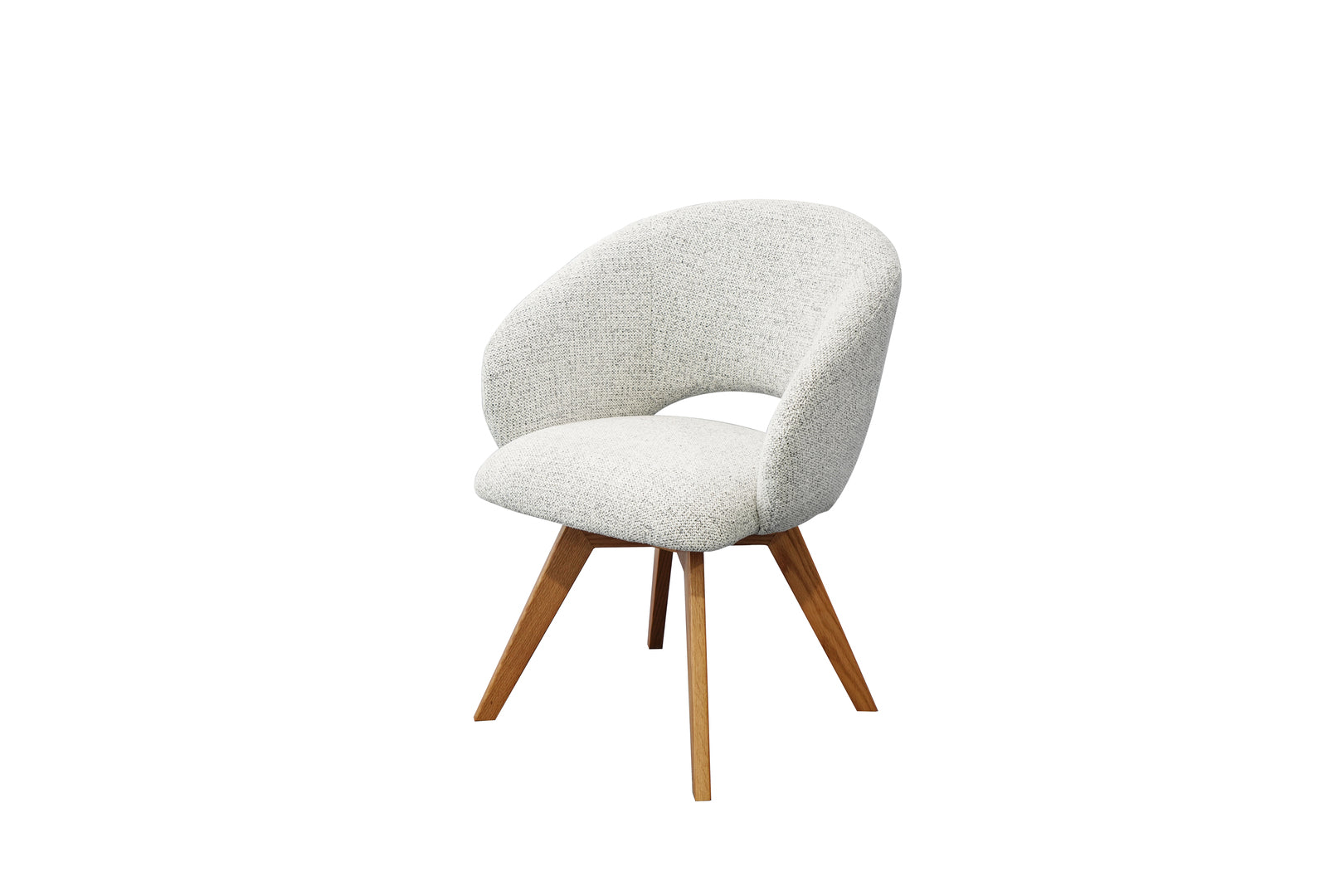 Kiki Fabric Timber Swivel Chair