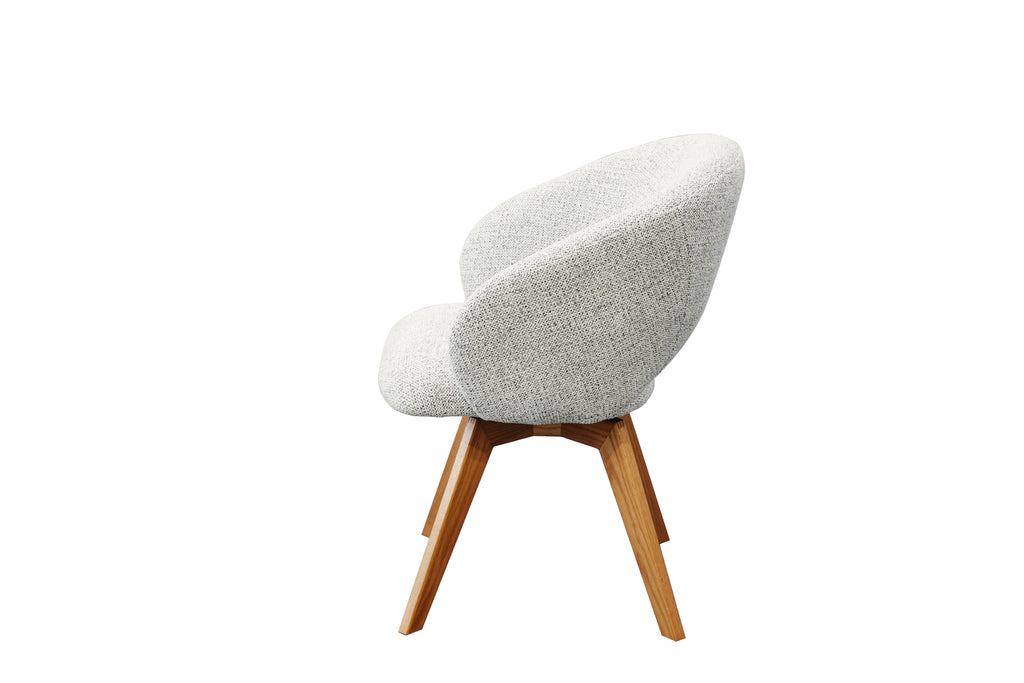 Kiki Fabric Timber Swivel Chair