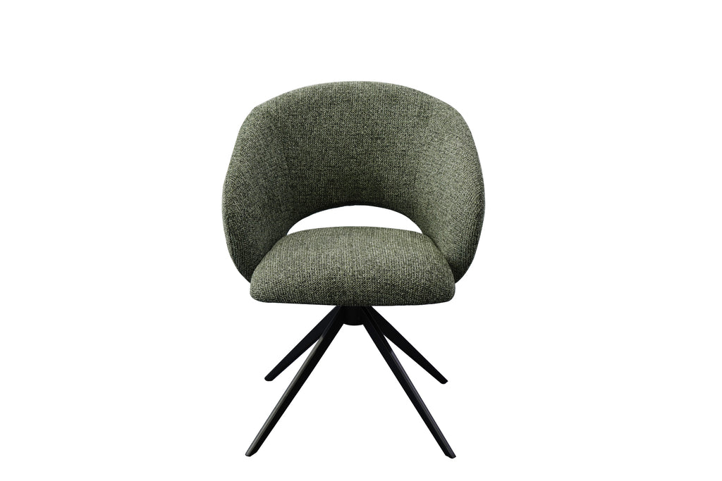 Kiki Fabric Metal Swivel Chair