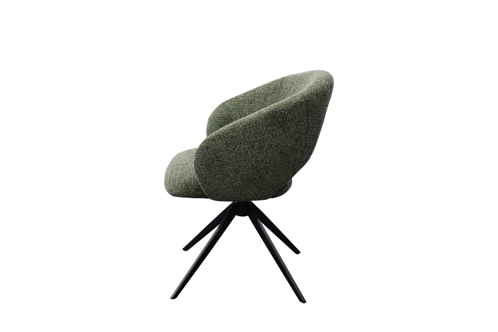 Kiki Fabric Metal Swivel Chair