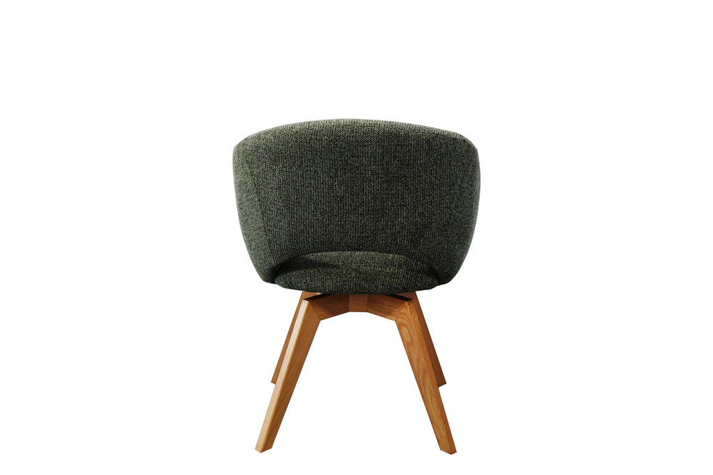 Kiki Fabric Timber Swivel Chair