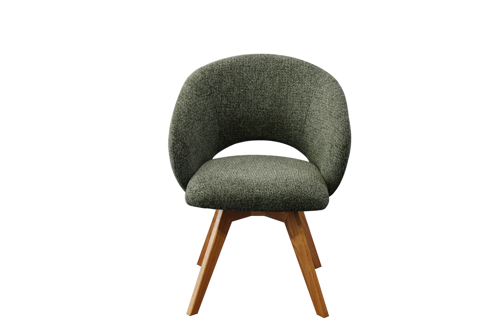 Kiki Fabric Timber Swivel Chair