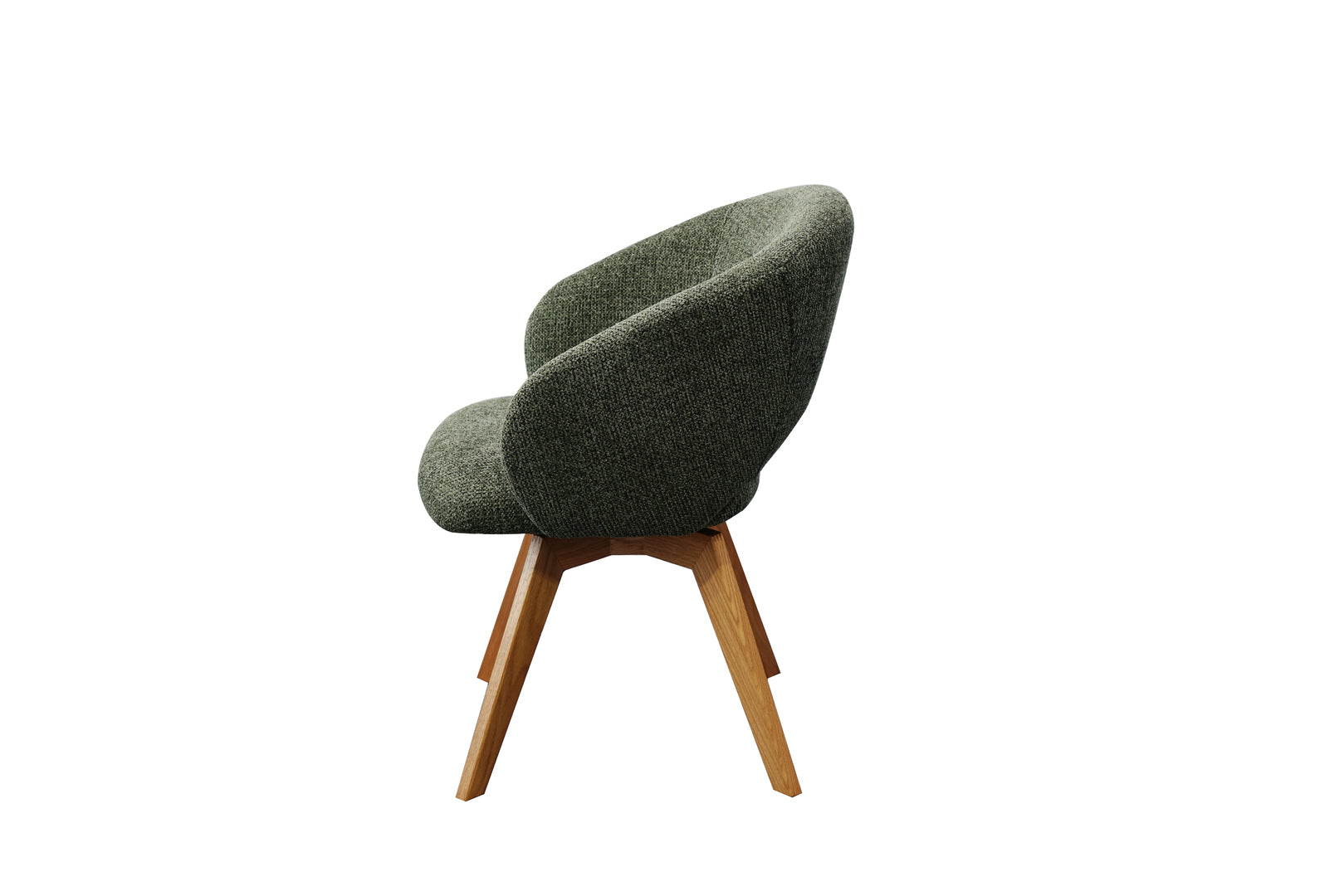Kiki Fabric Timber Swivel Chair