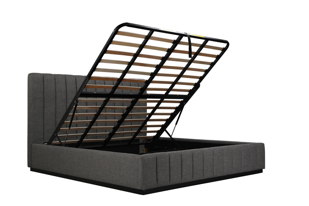 Emy Charcoal Gas Lift Storage Bed