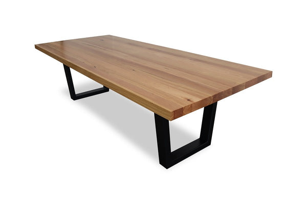 astina dining table with black metal legs australian messmate