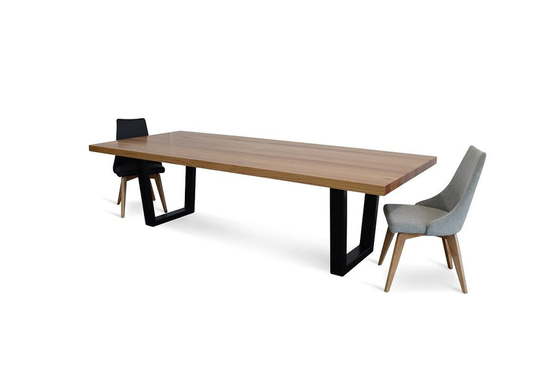astina dining table with black metal legs australian messmate